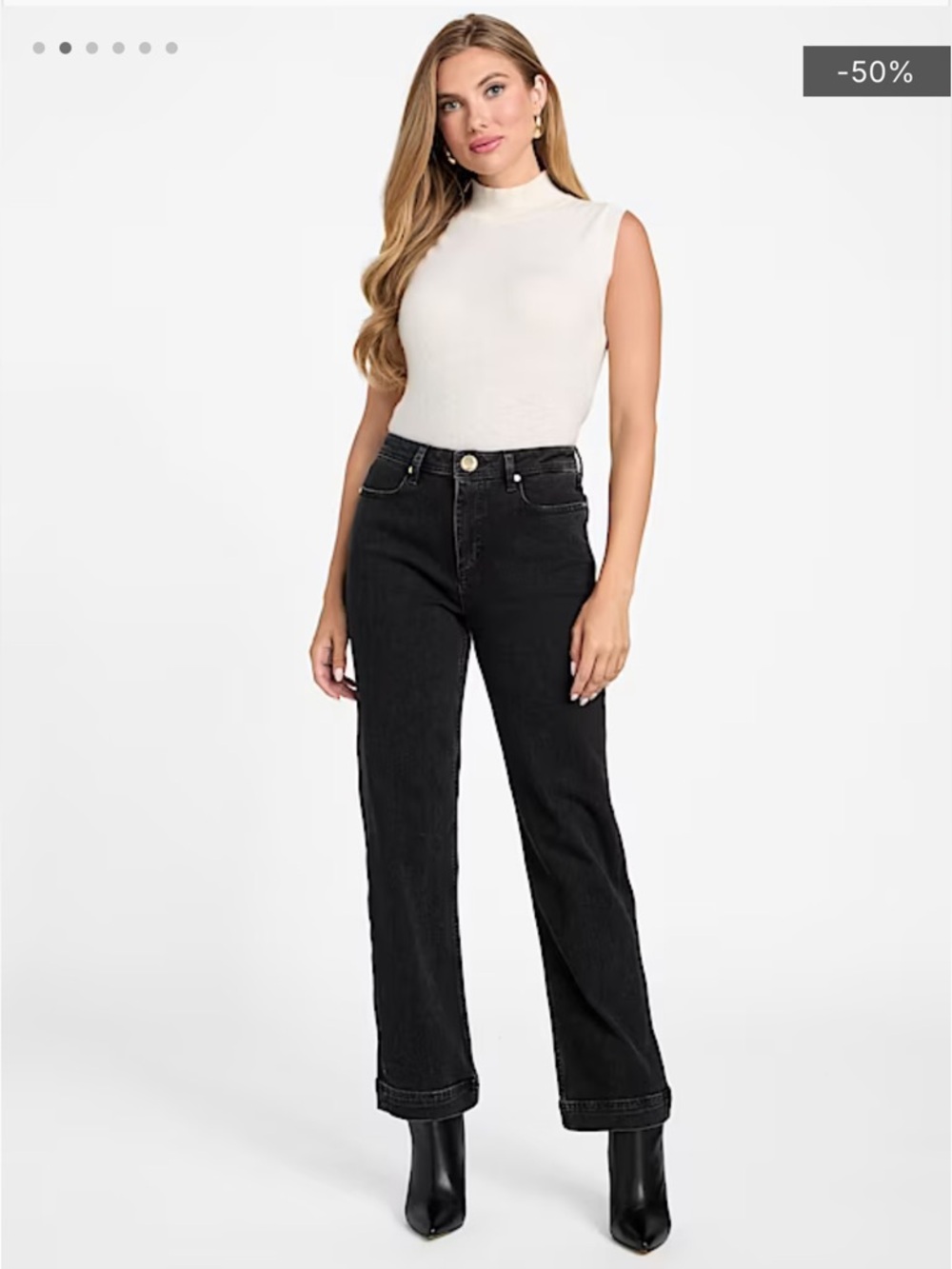Marciano Straight Leg Black-washed Denim Pants - Size 31